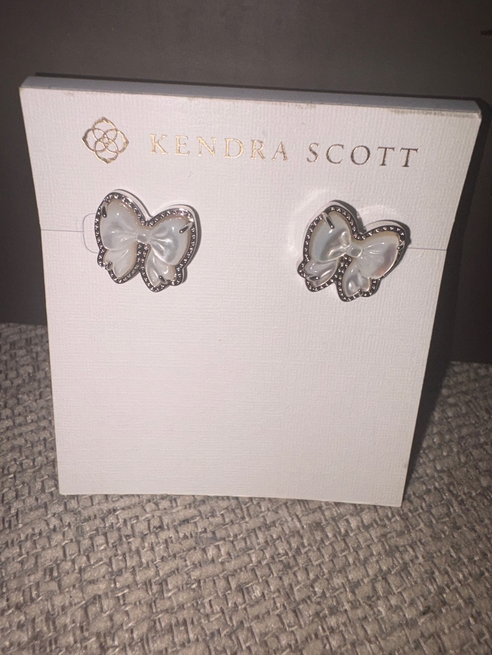 NWT Kendra Scott Haley Bow Studs in Silvee